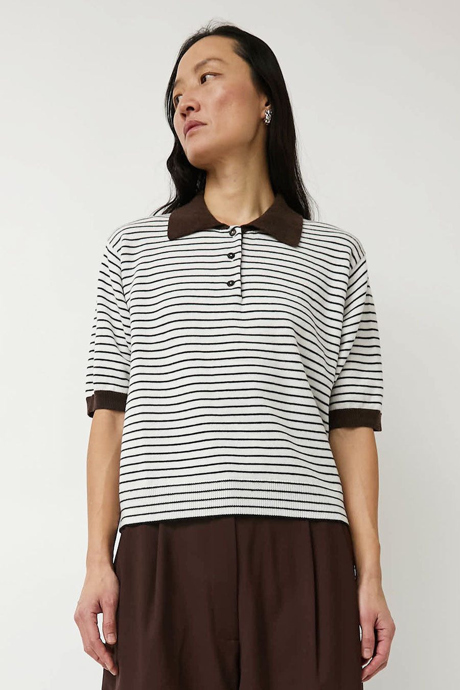 CORDERA Merino Wool Striped Polo In Stripe