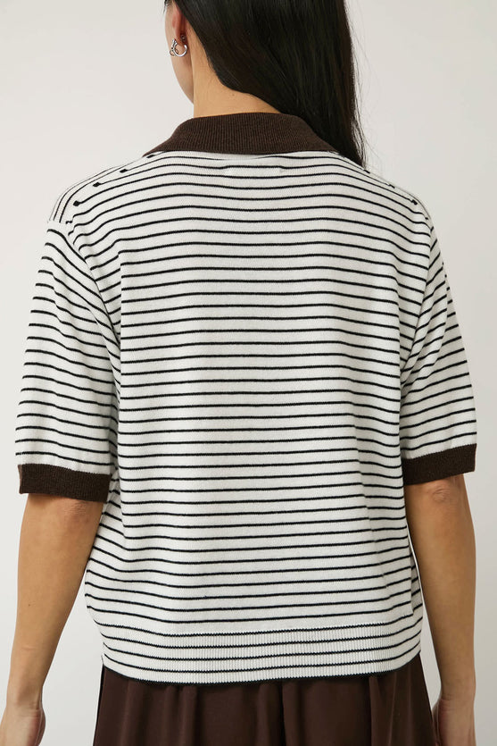 CORDERA Merino Wool Striped Polo In Stripe – No.6 Store