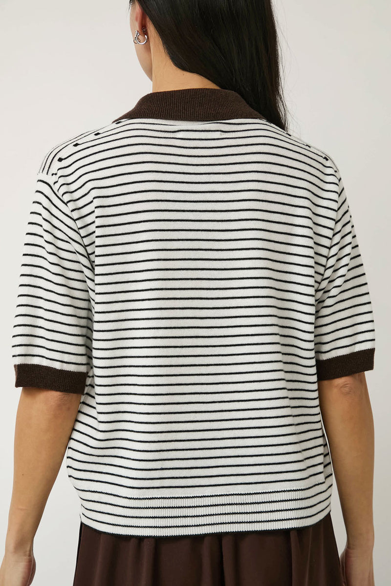 CORDERA Merino Wool Striped Polo In Stripe