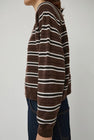 CORDERA Merino Wool Striped Polo in Brown