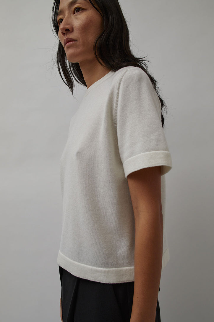 White merino hot sale wool t shirt