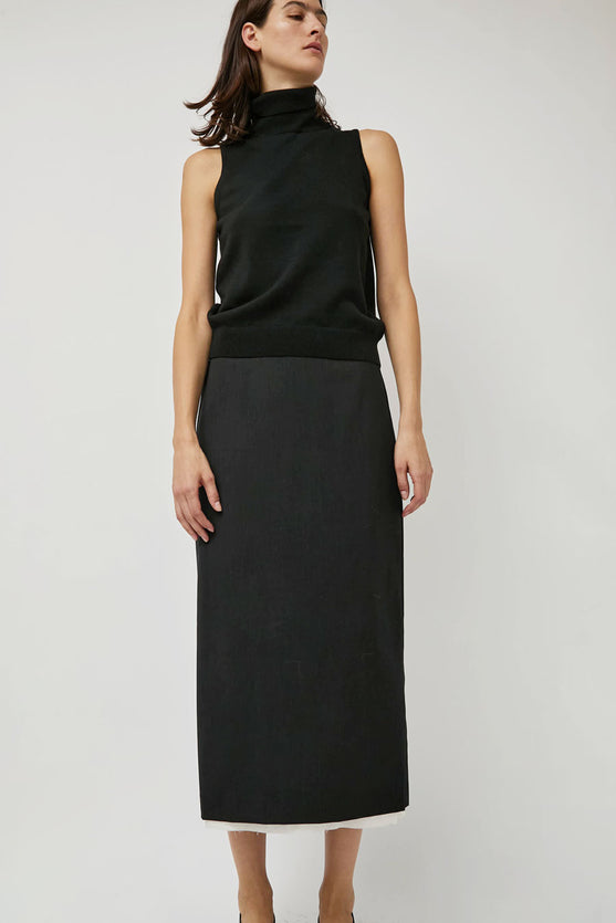 CORDERA Merino Wool Turtleneck Vest in Black