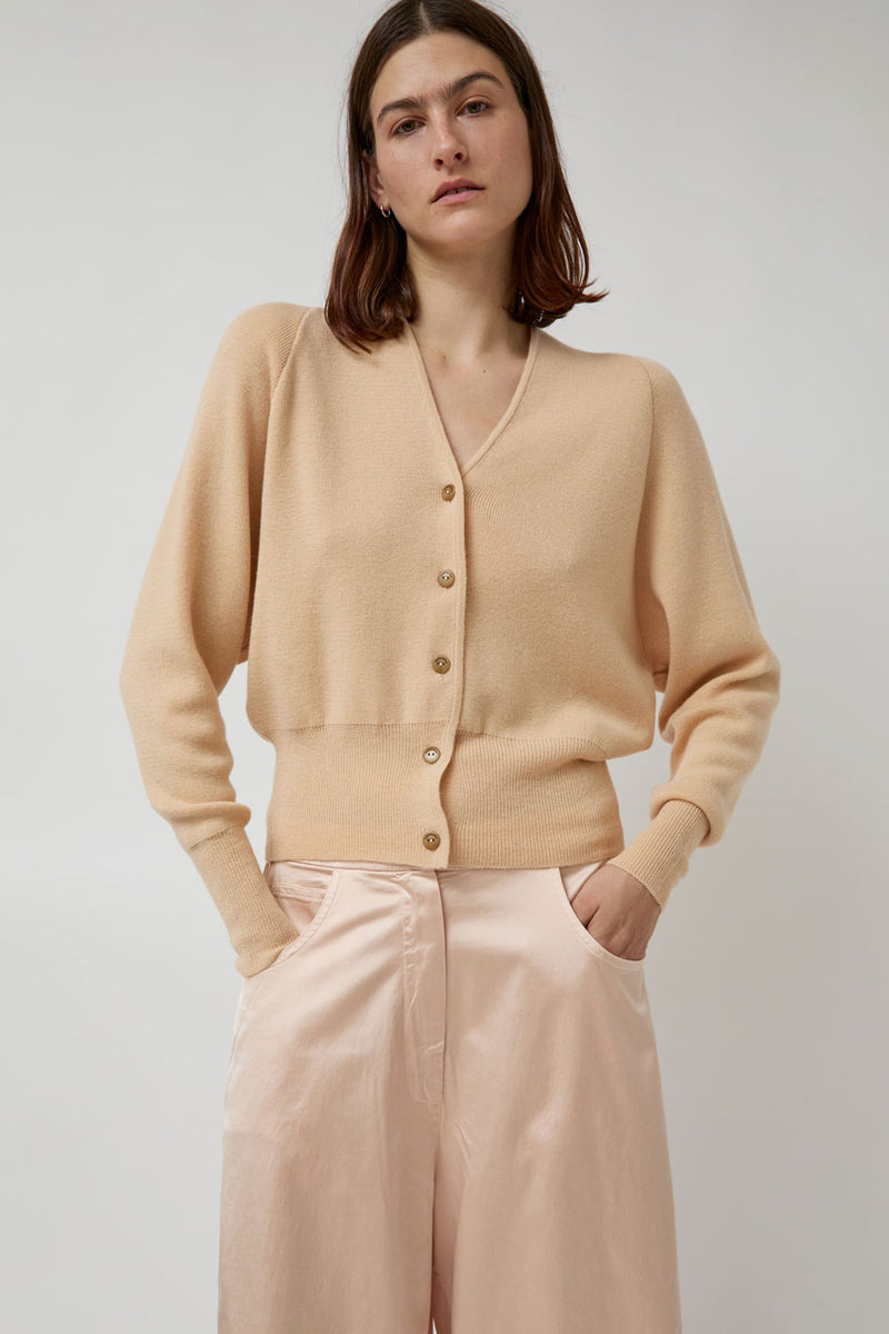 CORDERA Merino and Cashmere Cardigan in Peach
