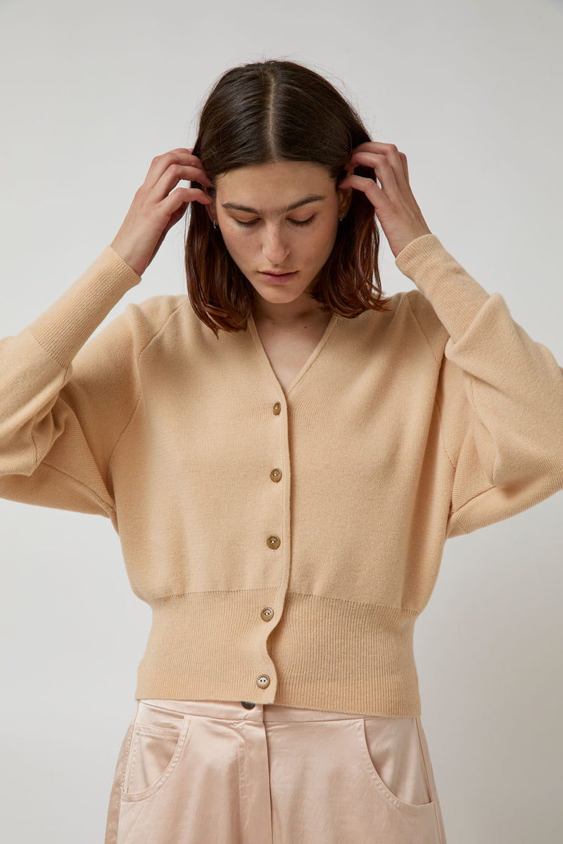 CORDERA Merino and Cashmere Cardigan in Peach