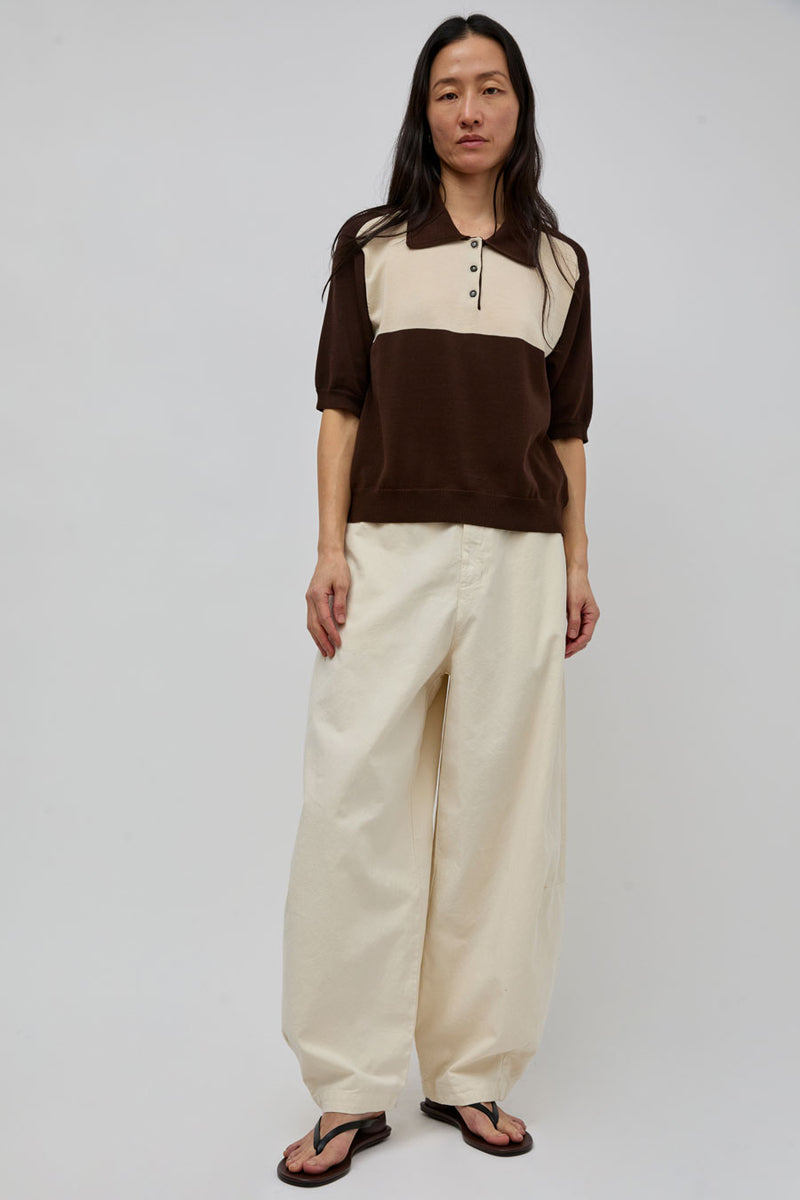 CORDERA Organic Cotton Colorblock Polo in Brown