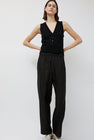 CORDERA Organic Cotton Pointelle Waistcoat in Black