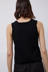 CORDERA Organic Cotton Pointelle Waistcoat in Black