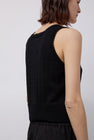 CORDERA Organic Cotton Pointelle Waistcoat in Black