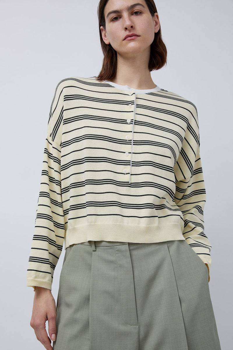 CORDERA Organic Cotton Polo Sweater in Stripe