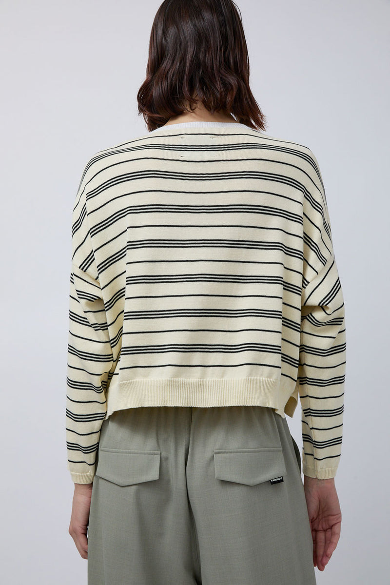 CORDERA Organic Cotton Polo Sweater in Stripe