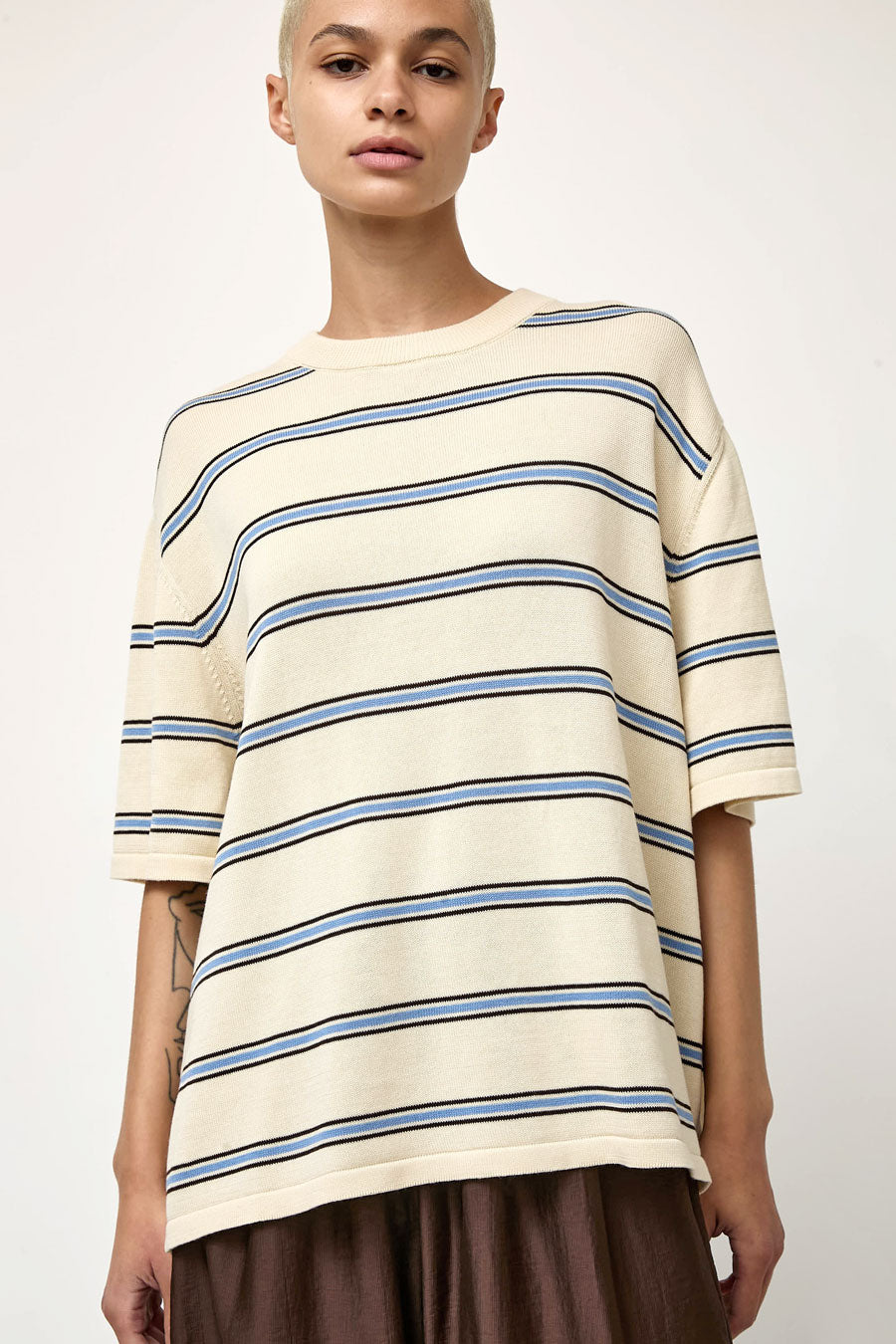 CORDERA Organic Cotton Striped T-Shirt in Yellow