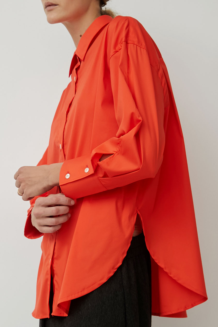 CORDERA Oversize Cotton Shirt in Coral