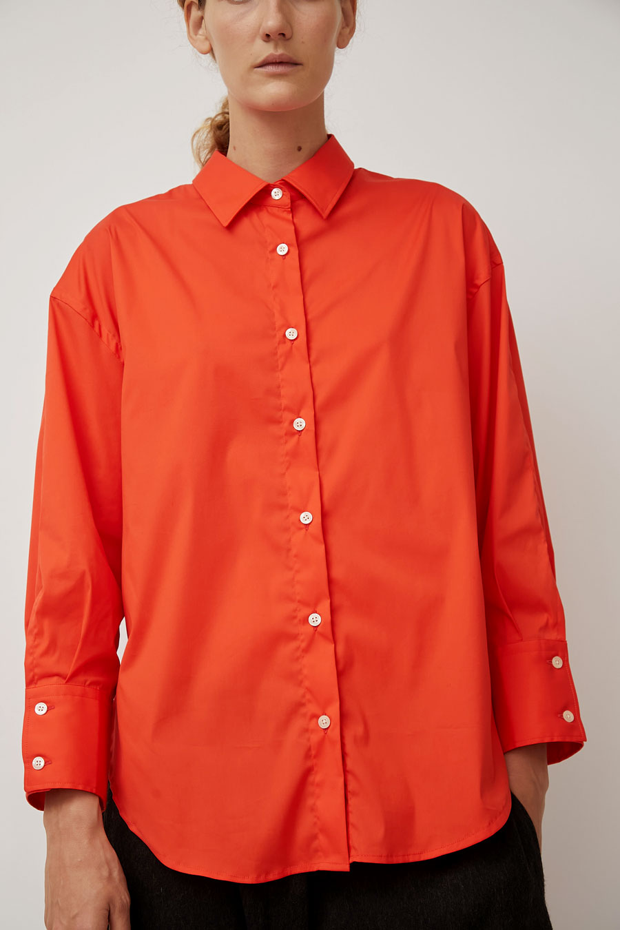 CORDERA Oversize Cotton Shirt in Coral