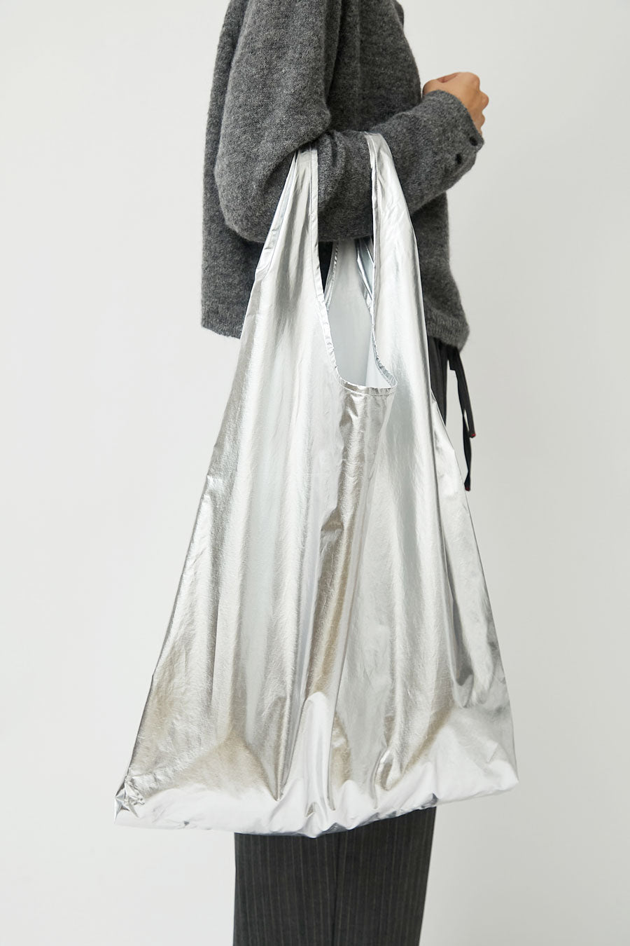 CORDERA Cotton and Silk Hobo Bag in Silver