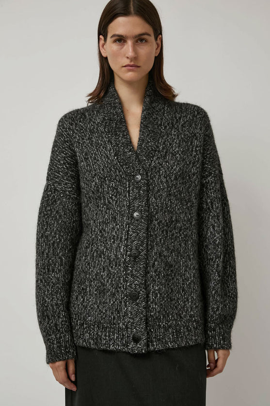 CORDERA Oversized Cardigan in Black Melange