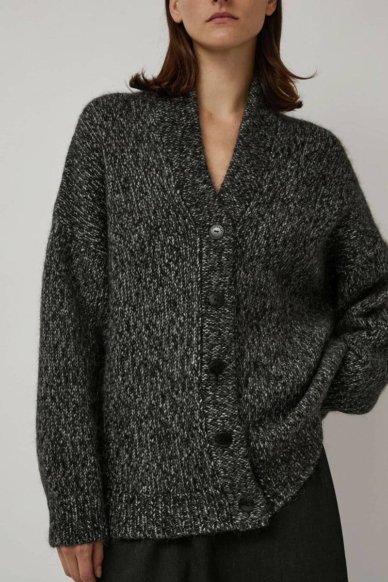 CORDERA Oversized Cardigan in Black Melange