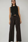 CORDERA Pleated Relaxed Pants in Dark Brown