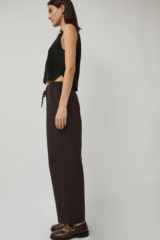 CORDERA Pleated Relaxed Pants in Dark Brown