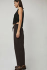CORDERA Pleated Relaxed Pants in Dark Brown
