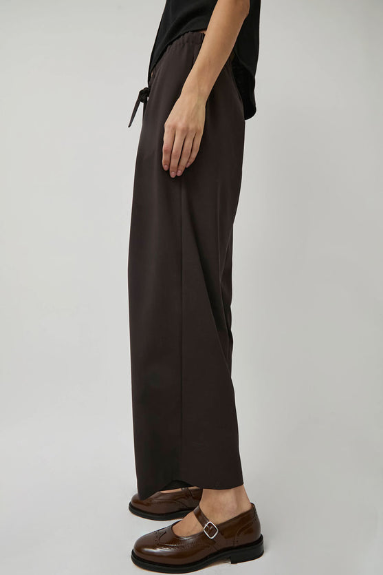 CORDERA Pleated Relaxed Pants in Dark Brown