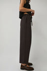 CORDERA Pleated Relaxed Pants in Dark Brown
