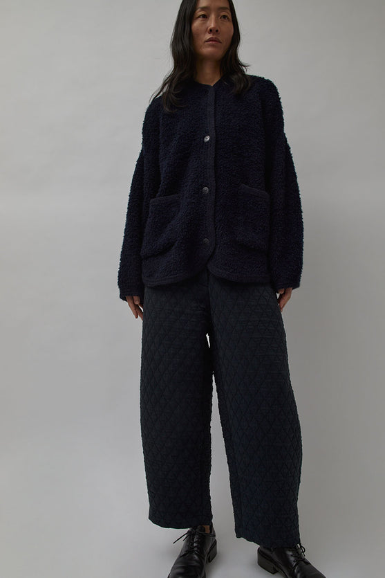 CORDERA Quilted Curved Pants in Navy
