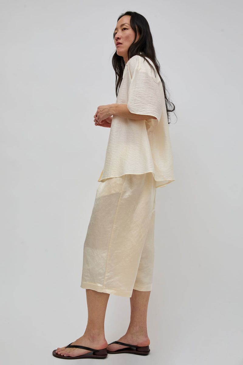 CORDERA Satin Capri Pants in Marfil
