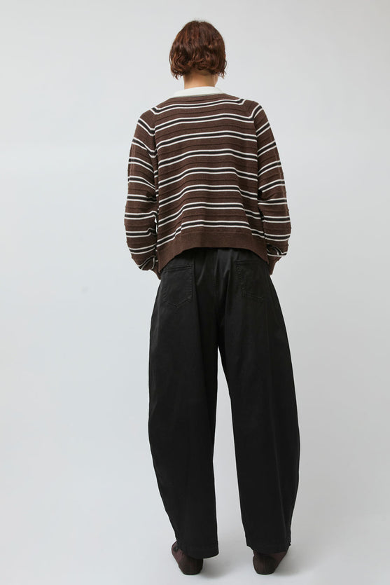 CORDERA Satin Curved Pants in Black