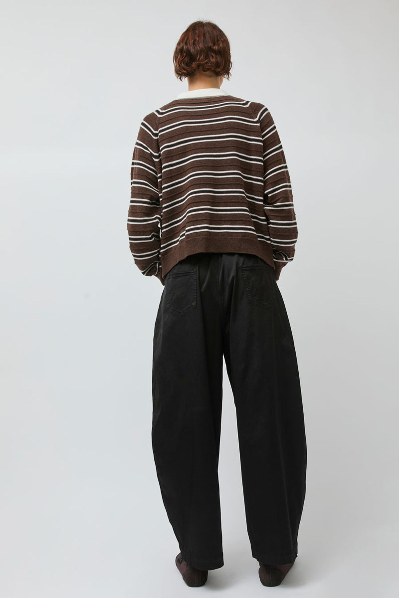 CORDERA Satin Curved Pants in Black
