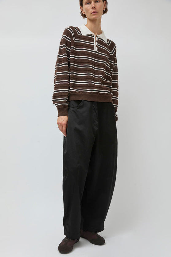 CORDERA Satin Curved Pants in Black