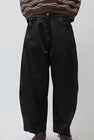 CORDERA Satin Curved Pants in Black