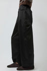 CORDERA Satin Curved Pants in Black