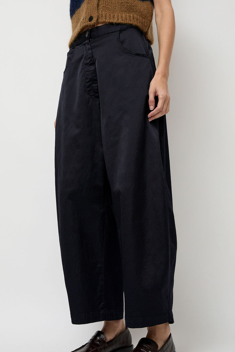 CORDERA Satin Curved Pants in Night