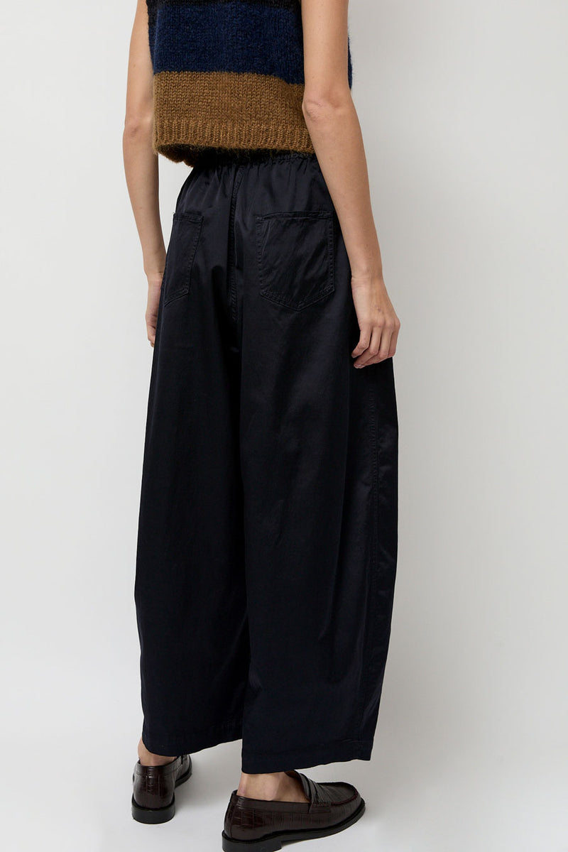 CORDERA Satin Curved Pants in Night