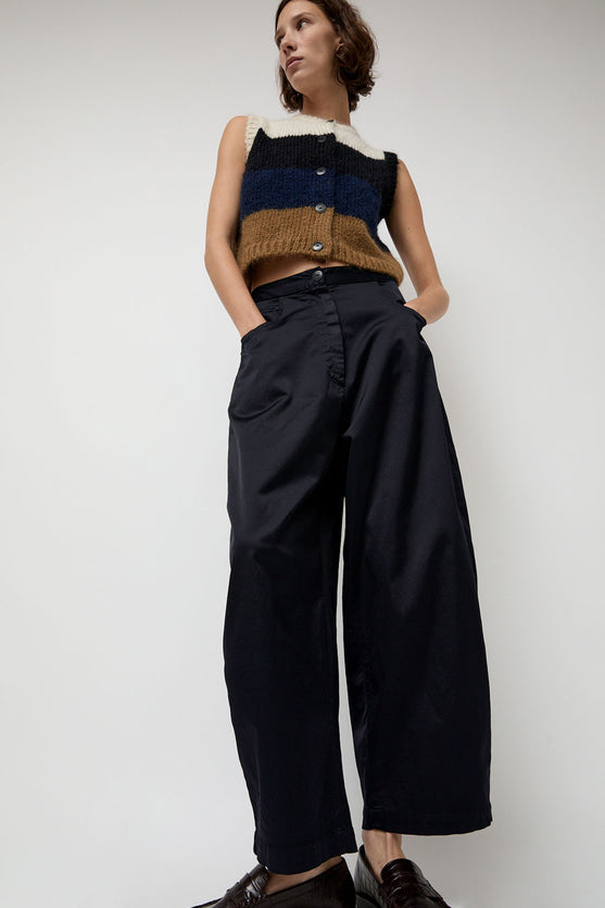 CORDERA Satin Curved Pants in Night