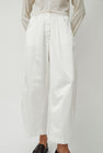 CORDERA Satin Curved Pants in White