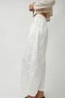 CORDERA Satin Curved Pants in White