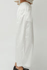 CORDERA Satin Curved Pants in White