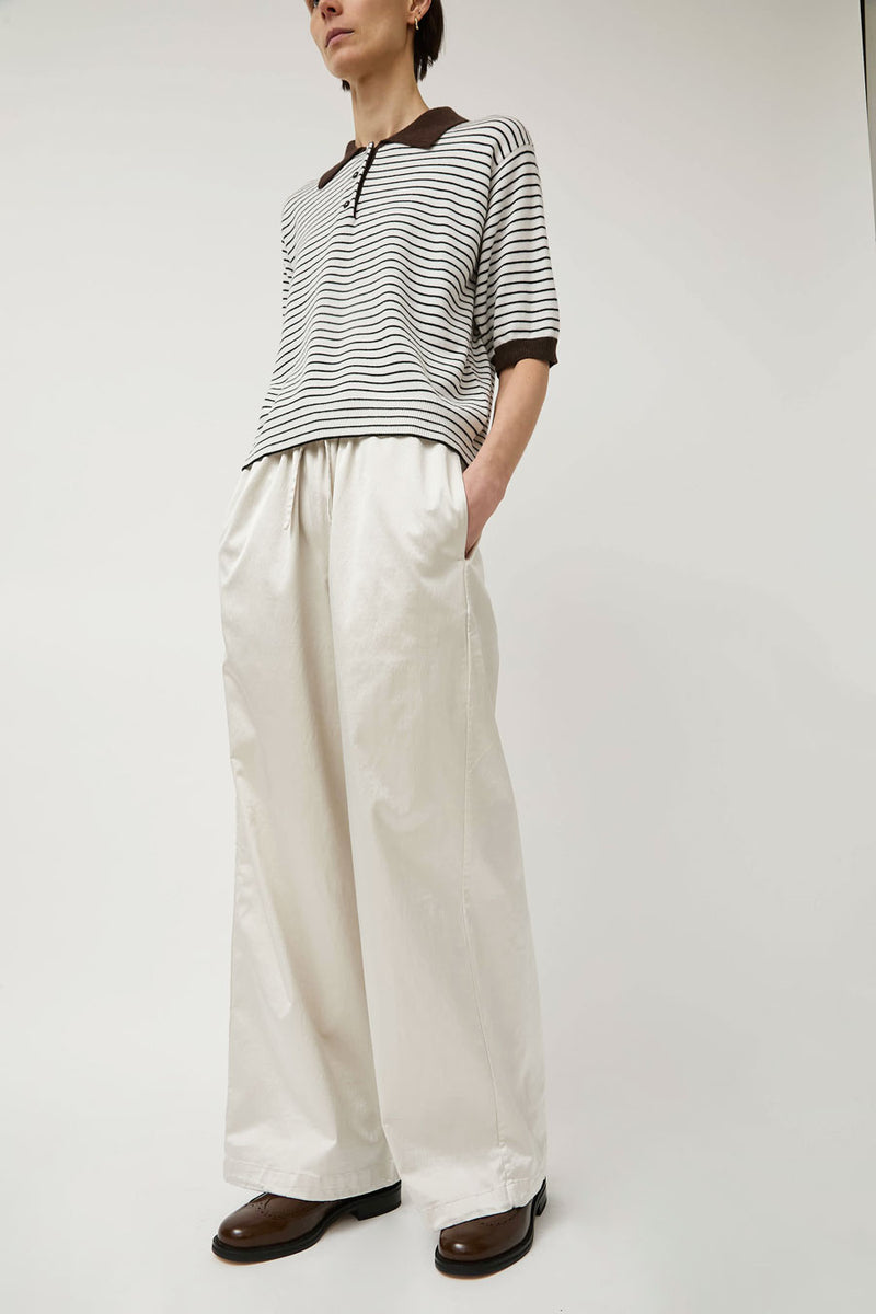 CORDERA Satin Drawstring Pants in Perla