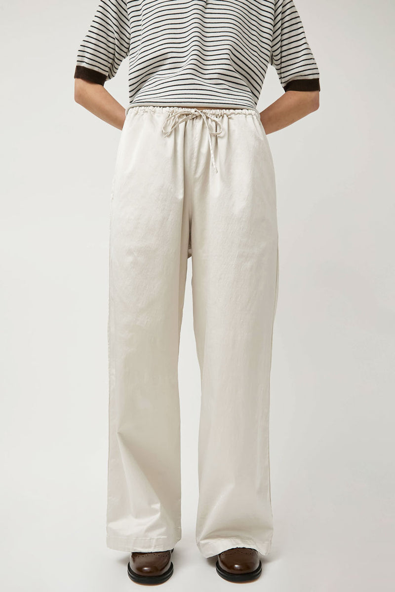 CORDERA Satin Drawstring Pants in Perla