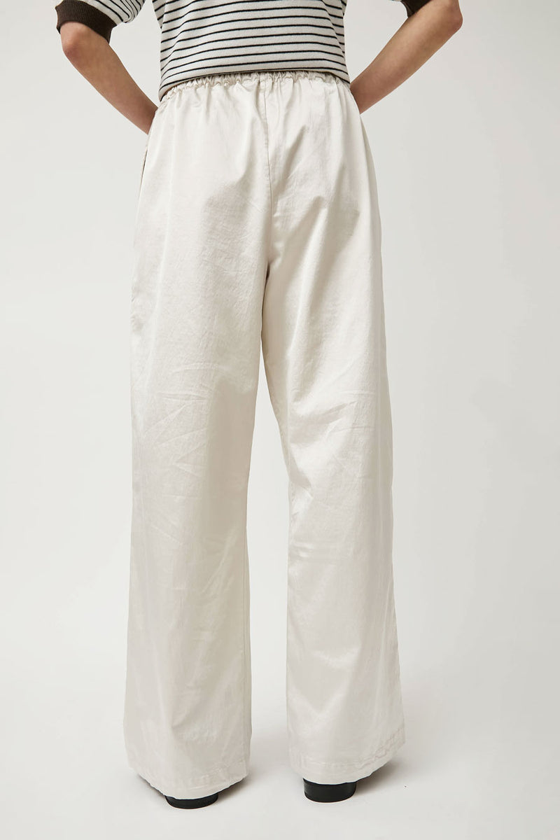 CORDERA Satin Drawstring Pants in Perla