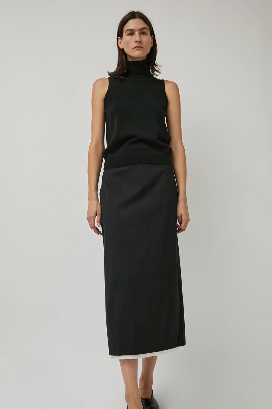 CORDERA Tailoring Long Skirt in Anthracite