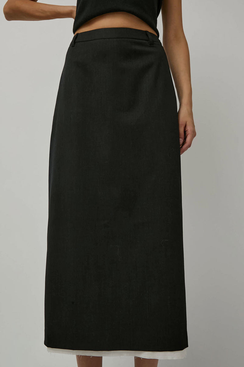 CORDERA Tailoring Long Skirt in Anthracite