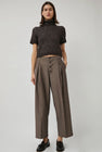 CORDERA Tailoring Mohair Buttoned Pants in Smoke Brown