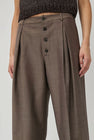 CORDERA Tailoring Mohair Buttoned Pants in Smoke Brown