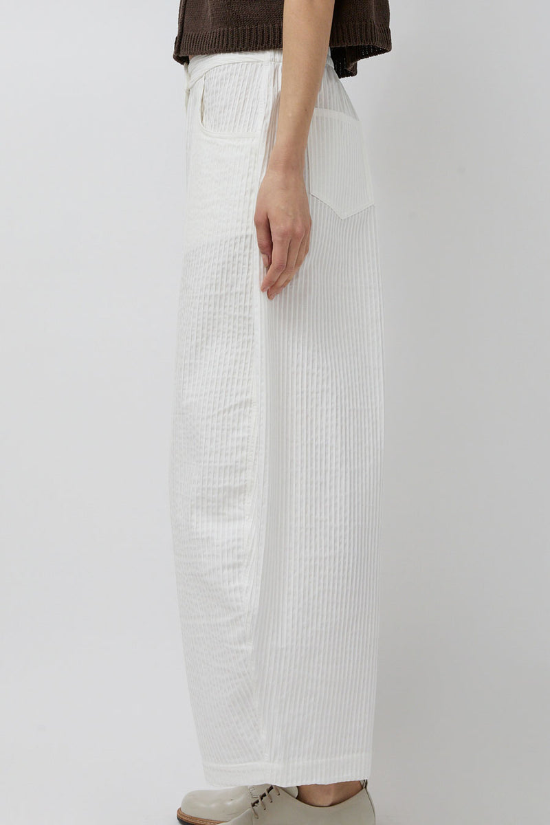 CORDERA Tubular Curved Pants in White