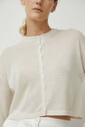 CORDERA Viscose Shimmery Cardigan in White