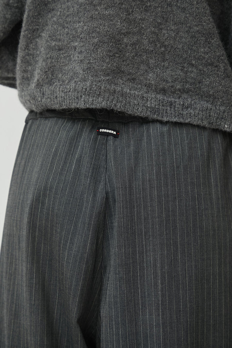 CORDERA Classic Striped Pants in Grey