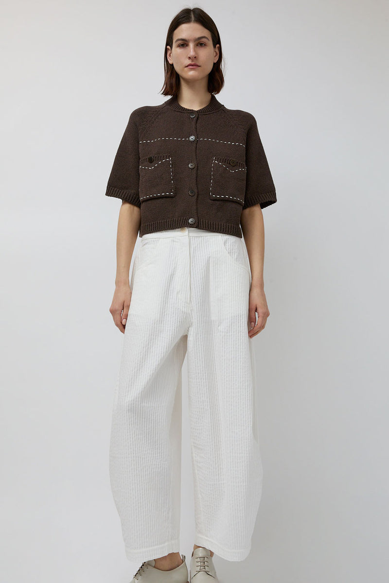 CORDERA Cotton Stitched Top in Brown