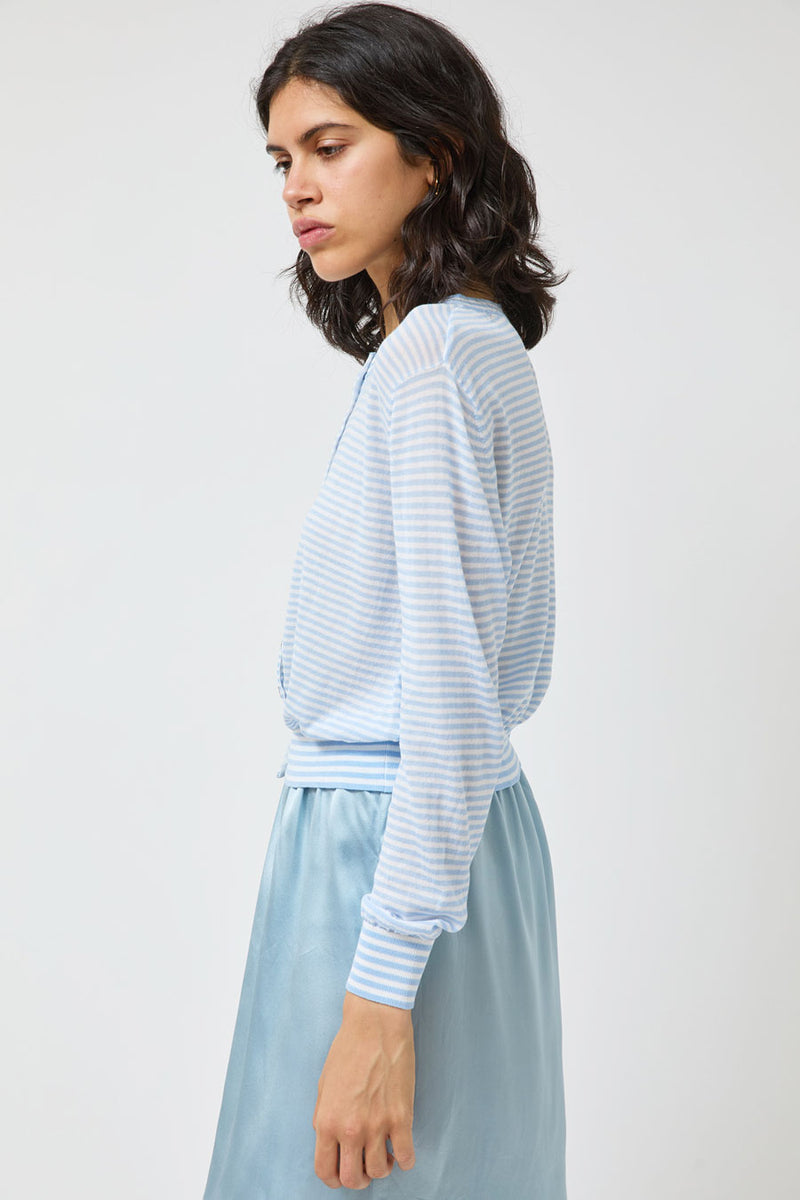 Ciao Lucia Hydra Cardigan in Periwinkle Stripe